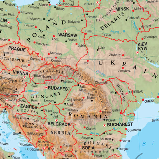Europe Advanced Physical Wall Map by Kappa - Image 2
