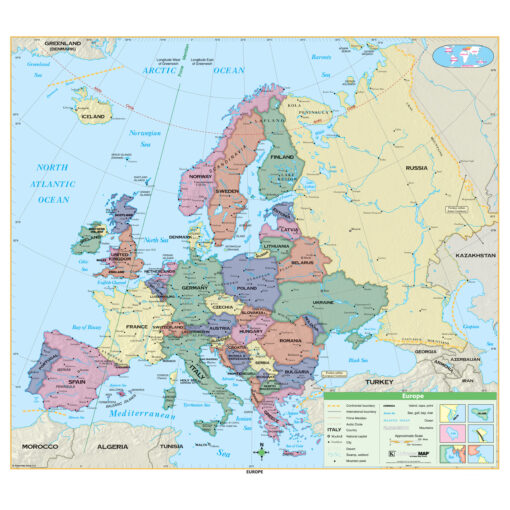 Europe Essential Wall Map by Kappa