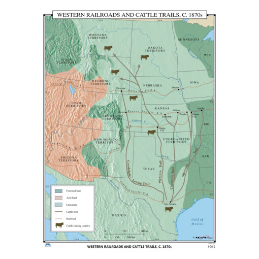 #041 Western Railroads & Cattle Trails, 1870s
