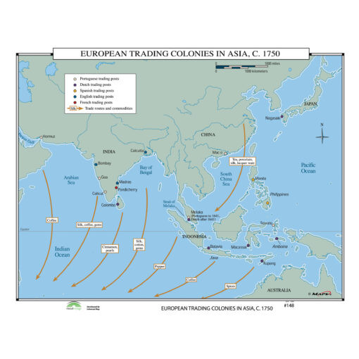 #148 European Trading Colonies in Asia, 1750