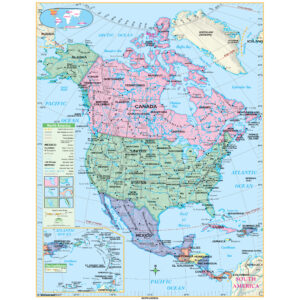 North America Essential Wall Map by Kappa