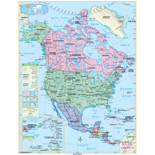 North America Essential Wall Map by Kappa