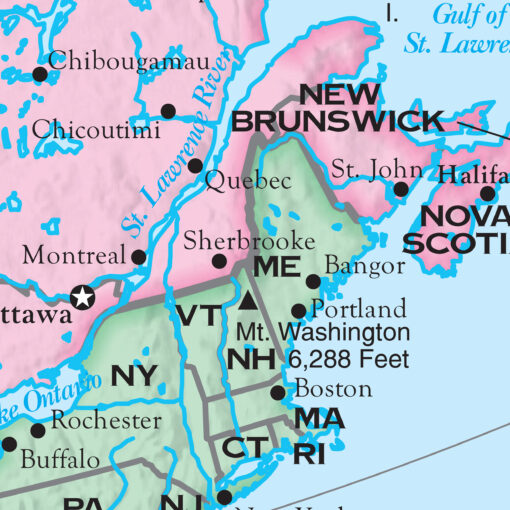 North America Primary Wall Map by Kappa - Image 2