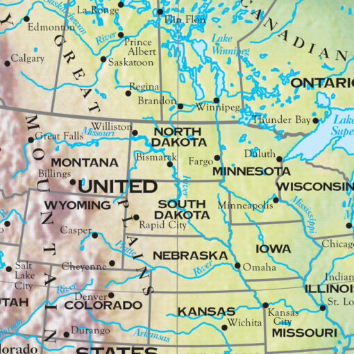North America Shaded Relief Wall Map by Kappa - Image 2