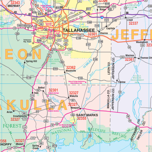Northwest Florida Regional Wall Map by Kappa - Image 2