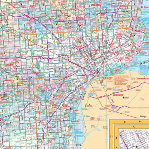 Southeast Michigan Regional Wall Map by Kappa - Image 2