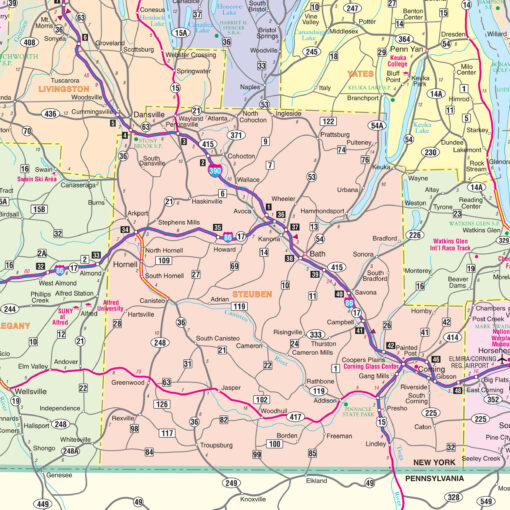 Western New York Regional Wall Map by Kappa - Image 2