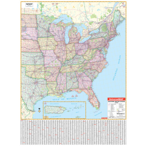 Eastern United States Regional Wall Map by Kappa