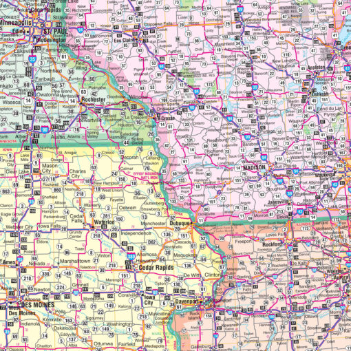 North Central United States Regional Wall Map by Kappa - Image 2
