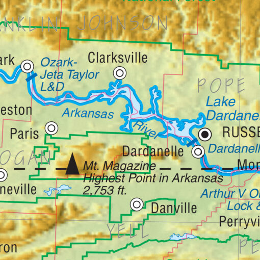 Arkansas Intermediate Thematic Wall Map by Kappa - Image 2