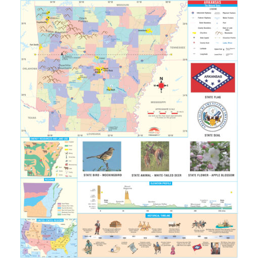 Arkansas Primary Thematic Wall Map by Kappa