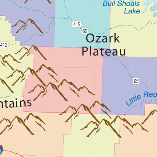 Arkansas Primary Thematic Wall Map by Kappa - Image 2