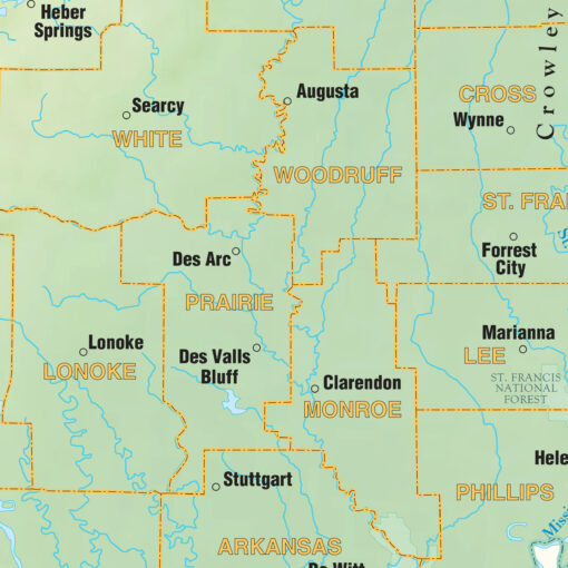 Arkansas Shaded Relief State Wall Map by Kappa - Image 2