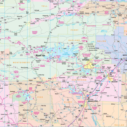 Arkansas State Wall Map by Kappa - Image 2