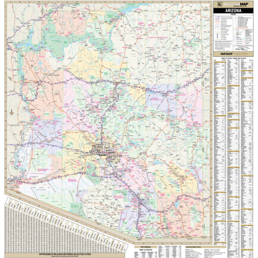 Arizona State Wall Map by Kappa