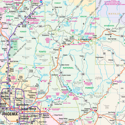 Arizona State Wall Map by Kappa - Image 2