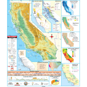 California Intermediate Thematic Wall Map by Kappa