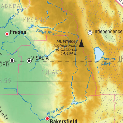 California Intermediate Thematic Wall Map by Kappa - Image 2