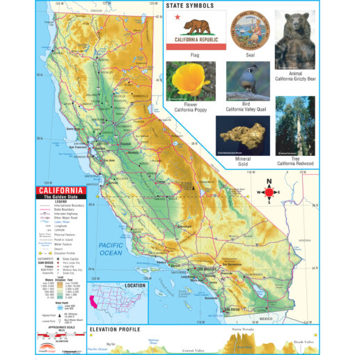 California Primary Thematic Wall Map by Kappa