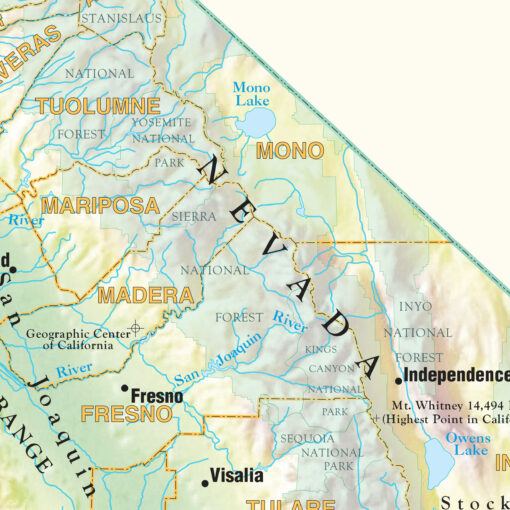 California Shaded Relief State Wall Map by Kappa - Image 2