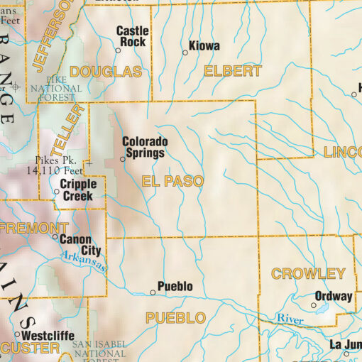 Colorado Shaded Relief State Wall Map by Kappa - Image 2