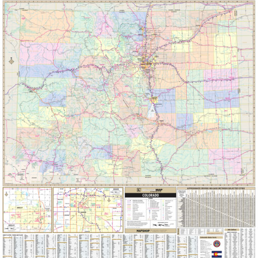 Colorado State Wall Map by Kappa