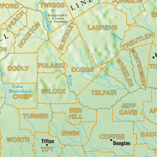 Georgia Shaded Relief State Wall Map by Kappa - Image 2
