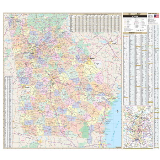 Georgia State Wall Map by Kappa