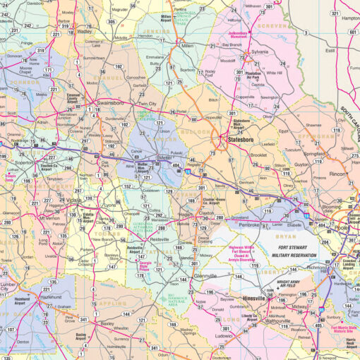 Georgia State Wall Map by Kappa - Image 2