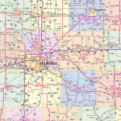 Iowa State Wall Map by Kappa - Image 2
