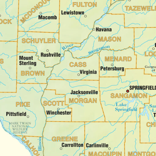 Illinois Shaded Relief State Wall Map by Kappa - Image 2