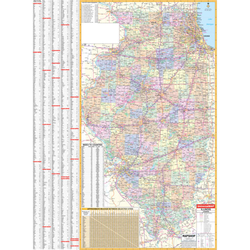 Illinois State Wall Map by Kappa