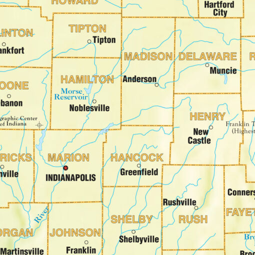Indiana Shaded Relief State Wall Map by Kappa - Image 2