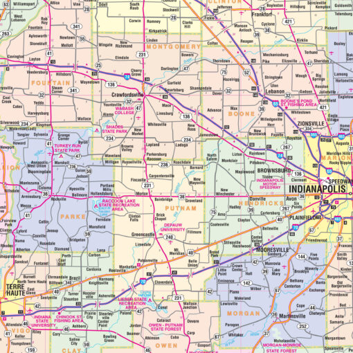 Indiana State Wall Map by Kappa - Image 2
