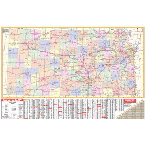 Kansas State Wall Map by Kappa