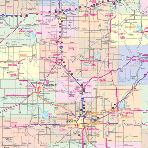 Kansas State Wall Map by Kappa - Image 2