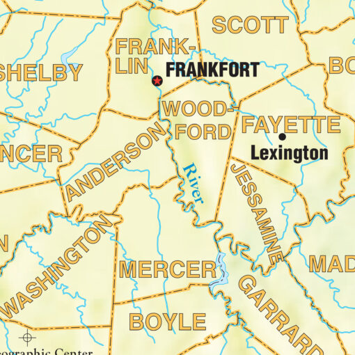 Kentucky Shaded Relief State Wall Map by Kappa - Image 2