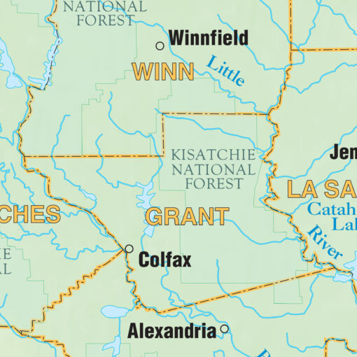 Louisiana Shaded Relief State Wall Map by Kappa - Image 2