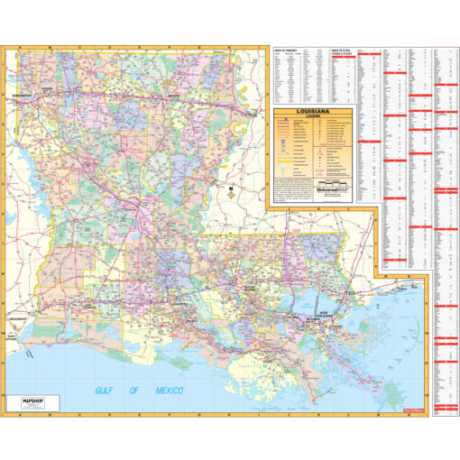 Louisiana State Wall Map by Kappa