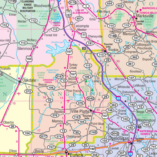Louisiana State Wall Map by Kappa - Image 2