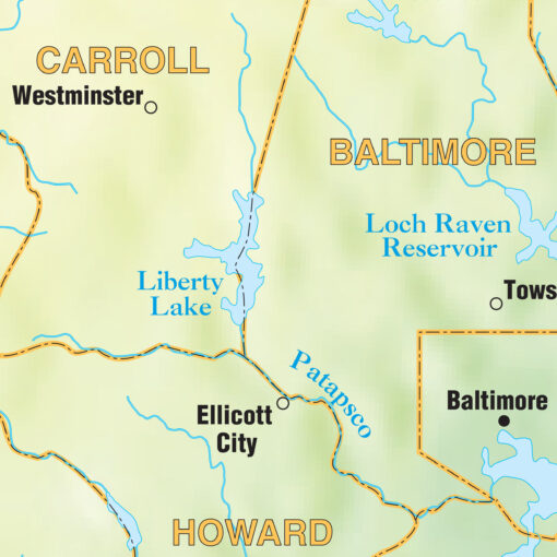 Maryland Shaded Relief State Wall Map by Kappa - Image 2