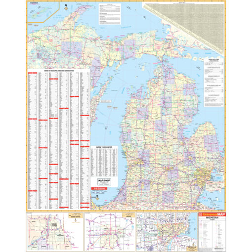 Michigan State Wall Map by Kappa