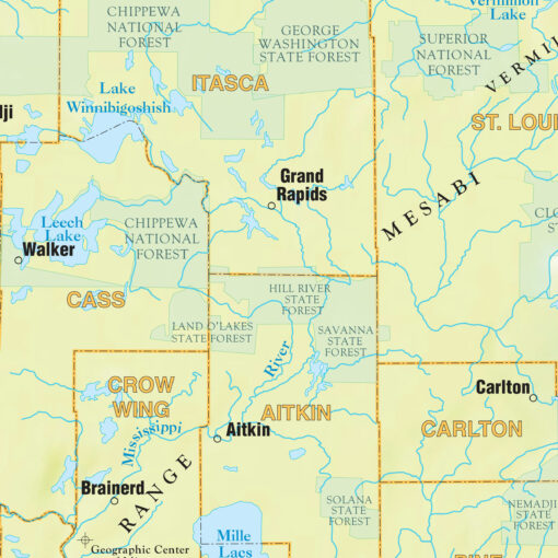 Minnesota Shaded Relief State Wall Map by Kappa - Image 2