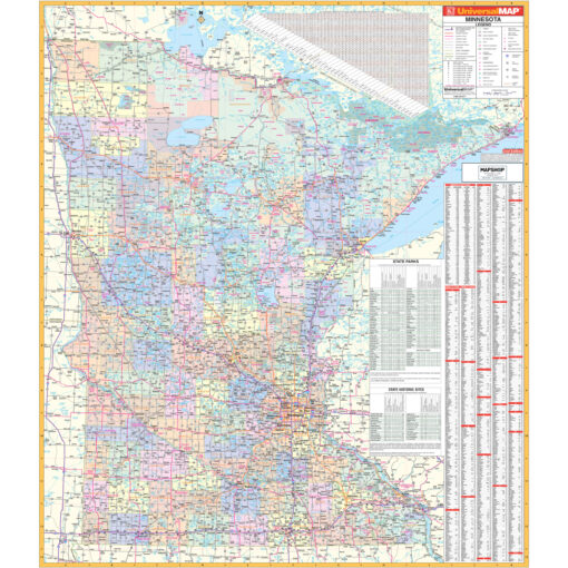 Minnesota State Wall Map by Kappa