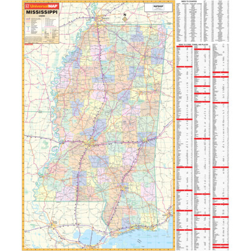 Misssissippi State Wall Map by Kappa