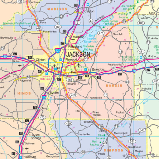 Misssissippi State Wall Map by Kappa - Image 2