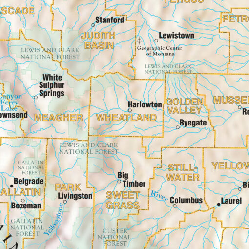 Montana Shaded Relief State Wall Map by Kappa - Image 2