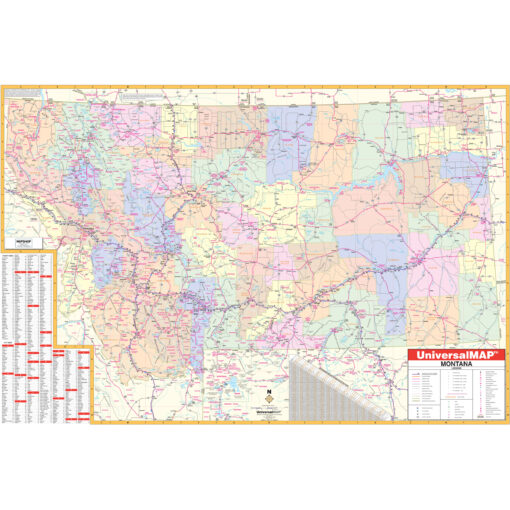 Montana State Wall Map by Kappa