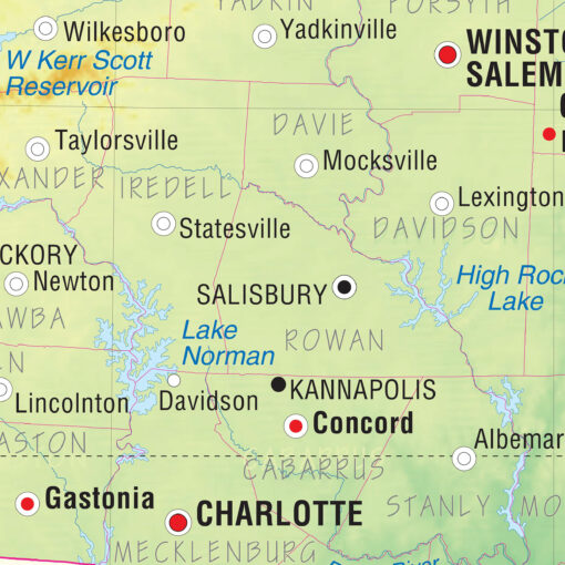 North Carolina Intermediate Thematic State Wall Map by Kappa - Image 2