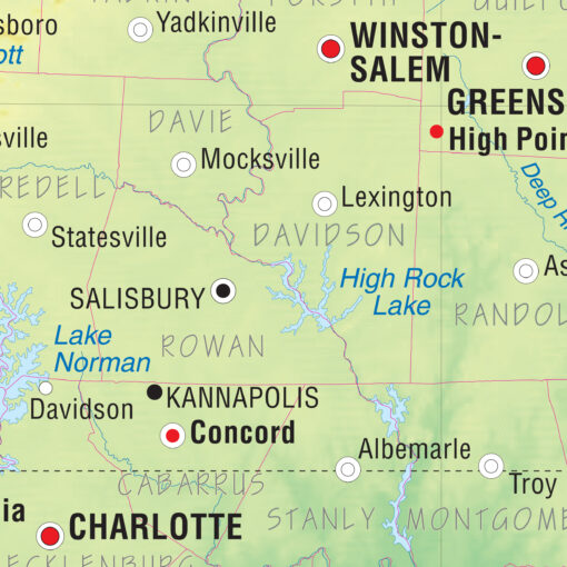North Carolina Primary Thematic State Wall Map by Kappa - Image 2